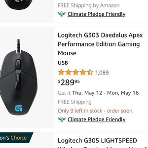 Logitech G303 Daedalus Apex Performance Edition Gaming Mouse